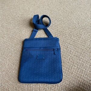 “Michael Kors” Blue Neoprene Cross Body Logo Bag